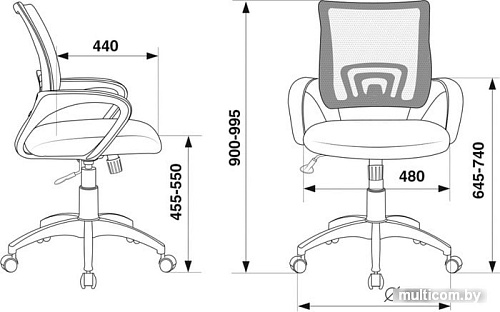Кресло Бюрократ CH-695N/OR/TW-11 (черный/оранжевый)