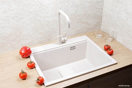 Кухонная мойка Marblan Comfort 60 (бежевый, с сифоном и колландером)