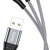 Кабель Hoco X47 USB Type-A - Lightning/Micro/Type-C (0.25 м, металлик)