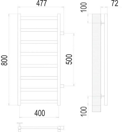 Полотенцесушитель TERMINUS Аврора П8 400x800 бп 500