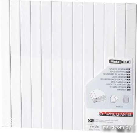 Металлический канал для переплета OPUS O.Simple Channel 210x13 мм OSC1321025BIA (25 шт, белый)