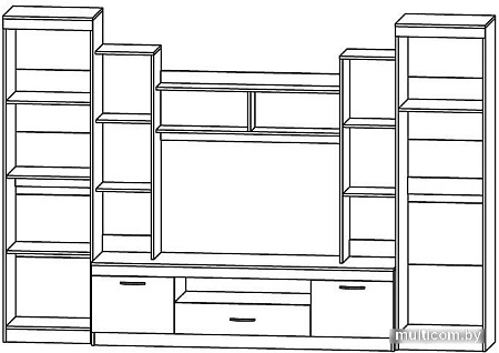 Стенка Астрид-Мебель Палермо-4 ЦРК.ПЛР.04 (анкор белый-венге)