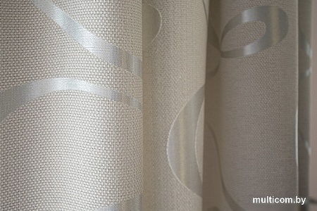 Комплект штор Decoretto Рогожка с волной РСВ-K1 4x2.7 м (светло-серый, 2 шт)