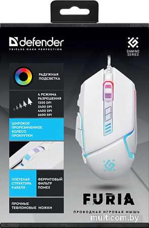 Игровая мышь Defender Furia GM-543 (белый)