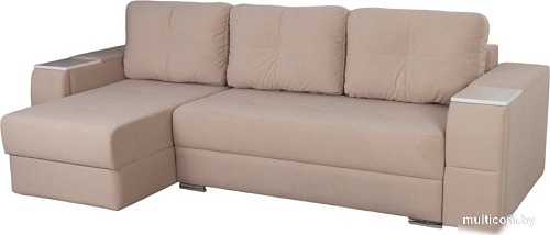 Угловой диван DiArt Бруклин 7-левый (велюр, Selfie cream/крафт)