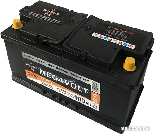 Автомобильный аккумулятор Megavolt 12V +R (100 А&middot;ч)