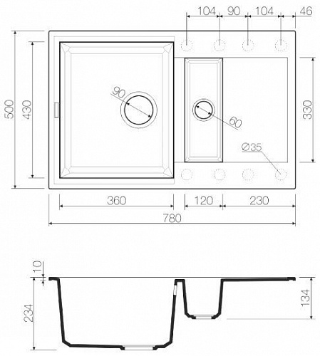 Кухонная мойка Omoikiri Sakaime 78-2-PL [4993199]