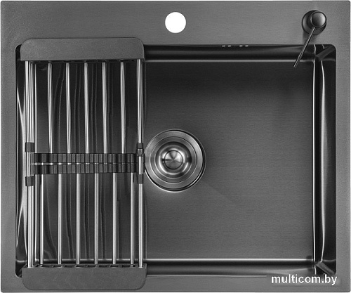 Кухонная мойка Saniteco 5045 Nano (с сифоном, дозатором и коландером)