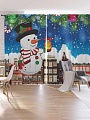 Комплект штор JoyArty Новогодний снеговик 1.45x2.65 м p_20302_145x265 (2 шт)