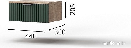 Тумба КМК Мебель 1Я Герта КМК 0979.19 (дуб канзас/SAT 22 зеленый мат)
