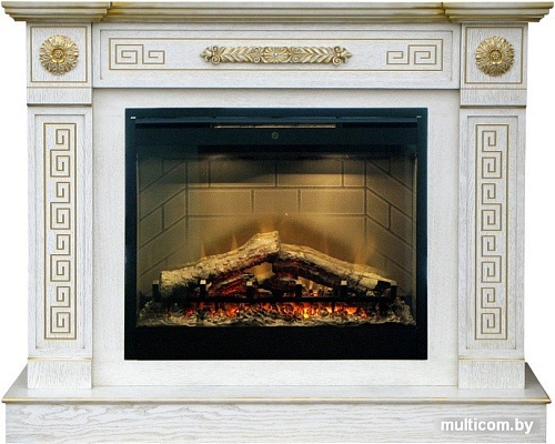 Электрокамин Smolcom Bristol Bar MB/L26/FS26/SYM26 (белый дуб, золотистый)