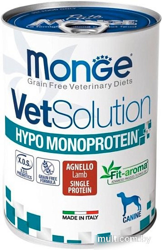 Консервированный корм для собак Monge VetSolution Hypo Monoprotein Lamb 400 г