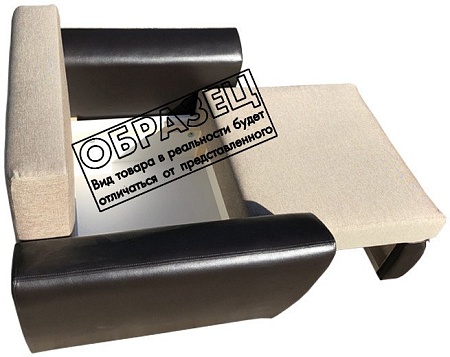 Кресло-кровать Асмана Квадро (кубики/рогожка серая кожзам черный)