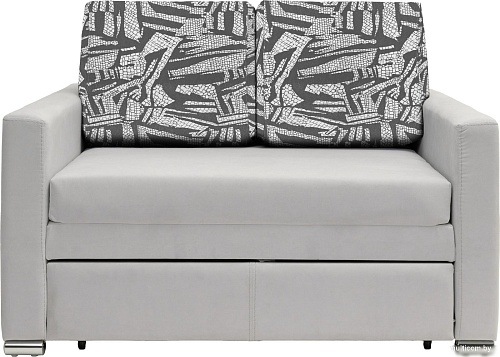 Диван Krones Афродита 195x100 (велюр светло-серый/рисунок темно-серый)