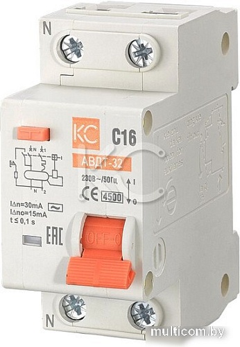 КС АВДТ-32 ELE 1P+N 32А30мА тип АС х-ка C 4.5кА 72627