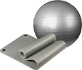 Набор для йоги Sundays Fitness Фитбол IR97402-75 + Коврик 1см IR97506 (серебристый, серый)