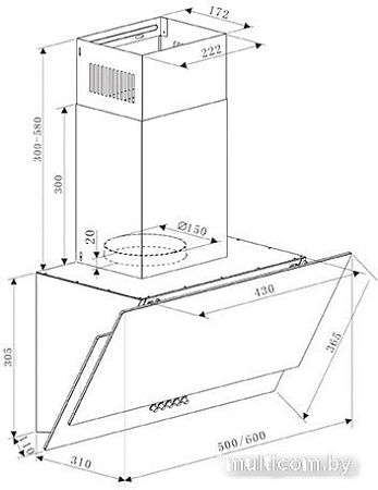 Кухонная вытяжка Oasis (Making Oasis Everywhere) NC-50W
