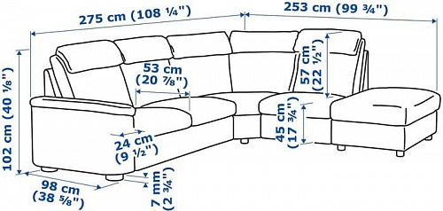 Угловой диван Ikea Лидгульт 992.760.33 (гранн/бумстад золотисто-коричневый)