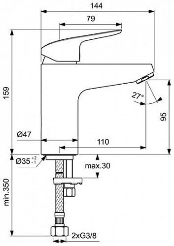 Смеситель Ideal Standard Ceraflex B1714AA