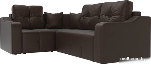 Угловой диван Mebelico Кембридж угловой 108831 (левый, экокожа, коричневый)