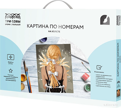 Три совы Девушка с букетом колосьев КХ3040_53879