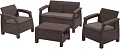 Набор садовой мебели Keter Corfu Set 223201 (коричневый)