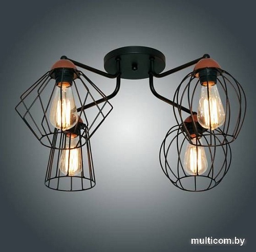 Люстра средней высоты Элетех Конти 141 НПБ 01-4х60-127 Е27 1005405027 (черный муар/медь)