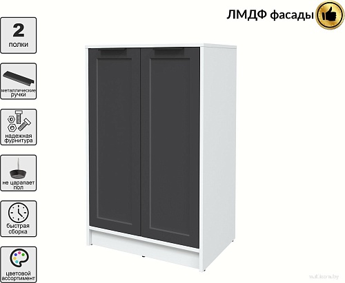 Тумба Интерлиния Концепт Тренд КТ-Т64 (белый платинум/пепел)