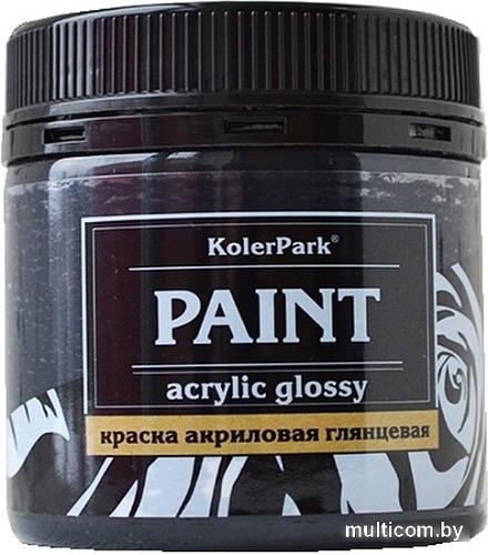 Акриловая краска KolerPark Акриловая глянцевая (черный, 150 мл)