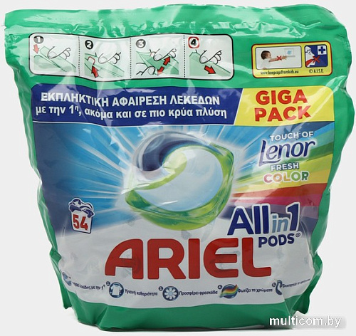 Капсулы для стирки Ariel Все в 1 Pods Touch Of Lenor Fresh Color (54 шт)