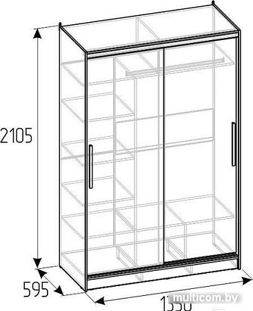 Шкаф-купе Глазов Strike 1350 ЛДСП (белый)