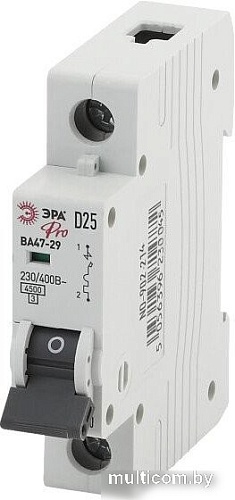 Выключатель автоматический ЭРА Pro NO-902-214 ВА47-29 1Р 25А 4.5кА D Б0048804