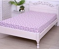 Постельное белье Luxsonia Трикотаж на резинке 80x200 3366 (перышки розовый)