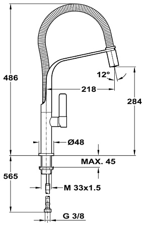 Однорычажный смеситель TEKA FO 997 black (62.997.02.0FN)