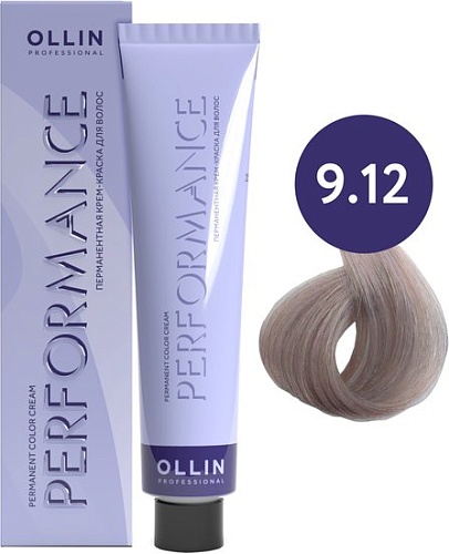 Крем-краска Ollin Professional Performance Permanent Color Cream 9/12 блондин пепельно-фиолет.
