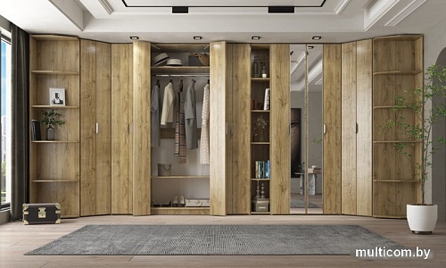 Шкаф-гармошка Евва Лайн ЛН-1D.240.44(0Z) (дуб кантри золотой)