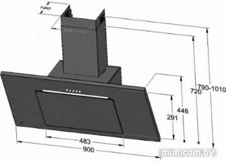 Кухонная вытяжка Akpo Nero 90 WK-4 (серый/черный)