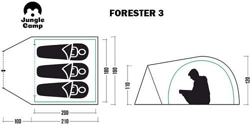 Треккинговая палатка Jungle Camp Forester 3 (камуфляж)