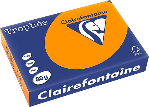 Офисная бумага Clairefontaine Trophee пастель A4 80 г/кв.м 500 л (оранжевый)