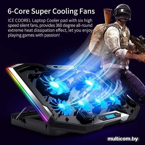 Подставка ICE COOREL K9 (с синей подсветкой вентиляторов)