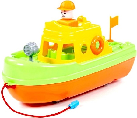 Игрушечный транспорт Полесье Катер Спасатель 47229 (зеленый/желтый/оранжевый)