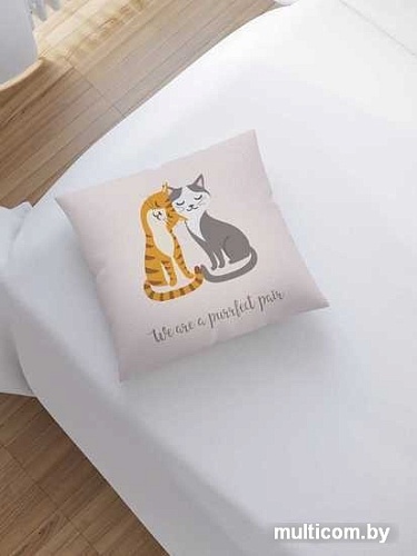 Чехол на подушку JoyArty Лучшая пара котиков sl_92004