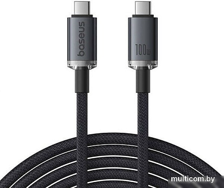 Кабель Baseus Crystal Shine USB3.2 Full-Featured Fast-Charging 100W USB Type-C - USB Type-C (1.5 м, черный)