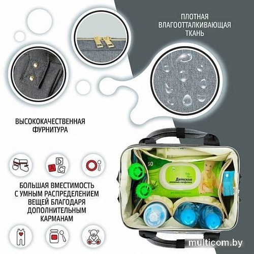 Рюкзак для мамы Nuovita Capcap Mini (серый)