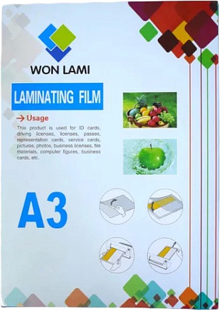 Пленка для ламинирования Won Lami глянцевая A3 250 мкм, 100 л