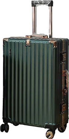 Чемодан DoubleW E087# (M, темно-зеленый)