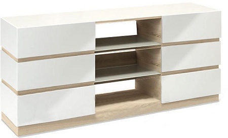 Комод КМК Мебель Хилтон 6Я 0651.4 (дуб сонома-белый глянец)