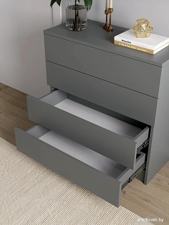 Комод Горизонт Нео 760 4 ящика (серый графит)