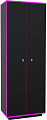 Шкаф распашной МДК Black 2-х створчатый BL-СК2Ф 490x800x1980 (черный/кромка фуксия)