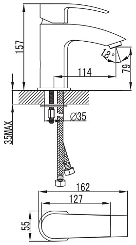 Однорычажный смеситель IDDIS Vane YA16177C
